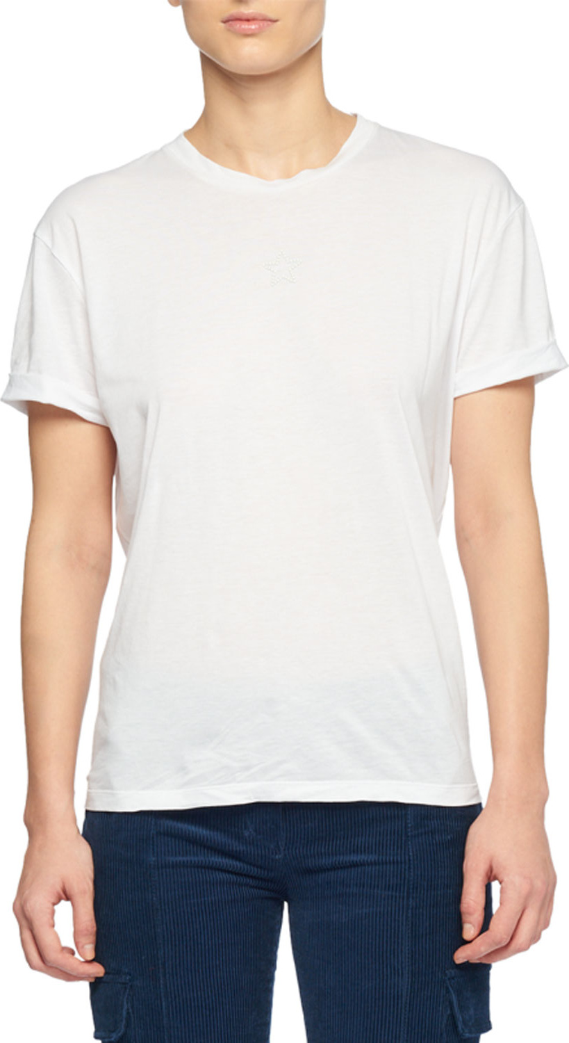 Stella McCartney Crewneck Short-Sleeve Cotton T-Shirt with Star