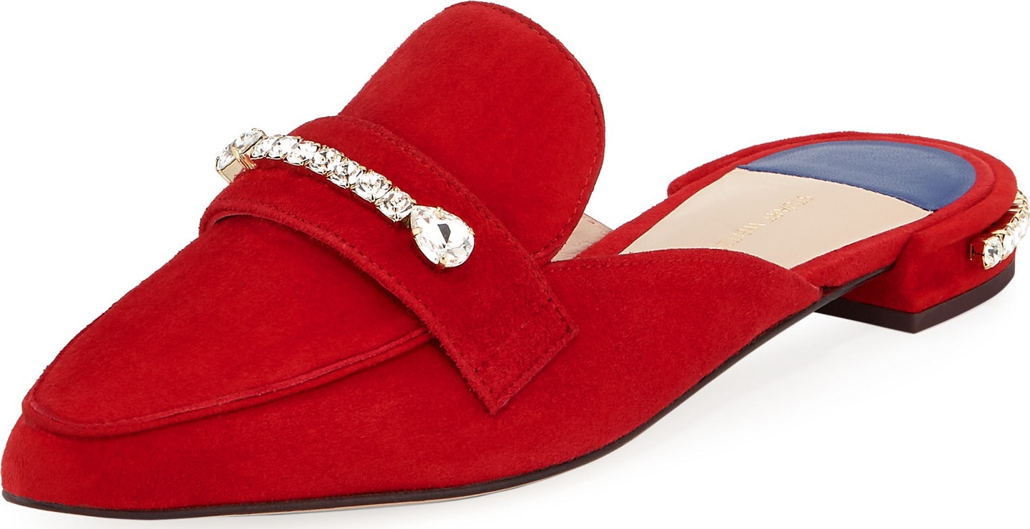 Stuart Weitzman Briolette Suede Slide Mules