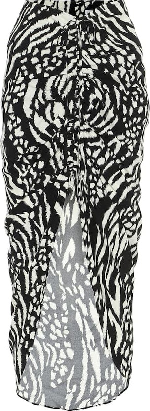 Veronica Beard Ari asymmetric printed crêpe skirt