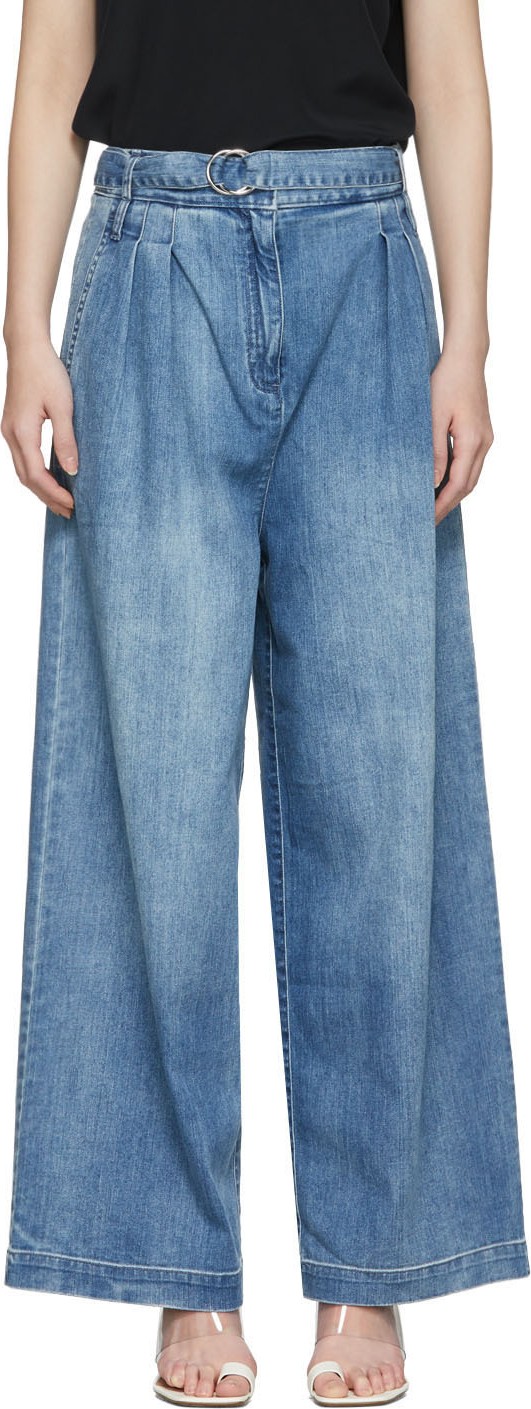 Tibi Blue Vintage Stone Denim Stella Jeans