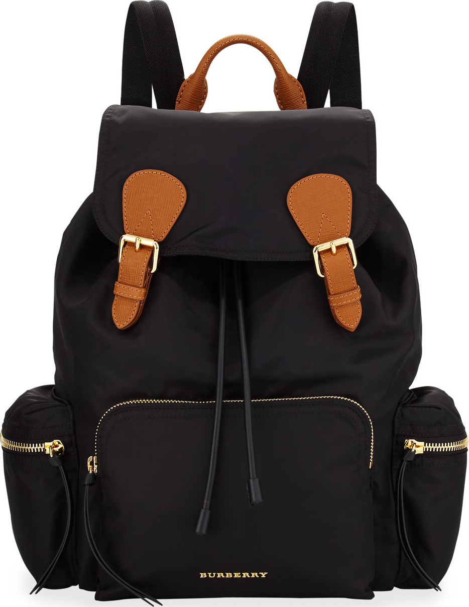 Burberry London England Medium Rucksack Runway Nylon Backpack, Black
