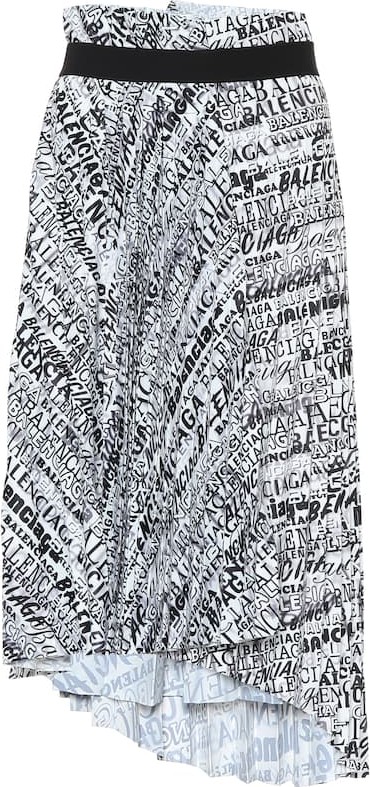 Balenciaga Pleated asymmetric midi skirt