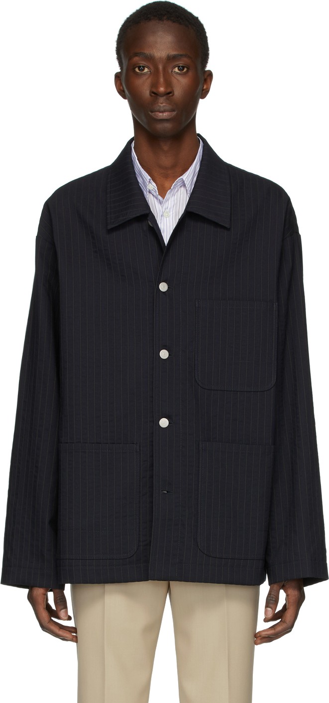 Maison Margiela Navy Pinstripe Jacket