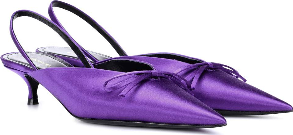Balenciaga Knife satin slingback pumps