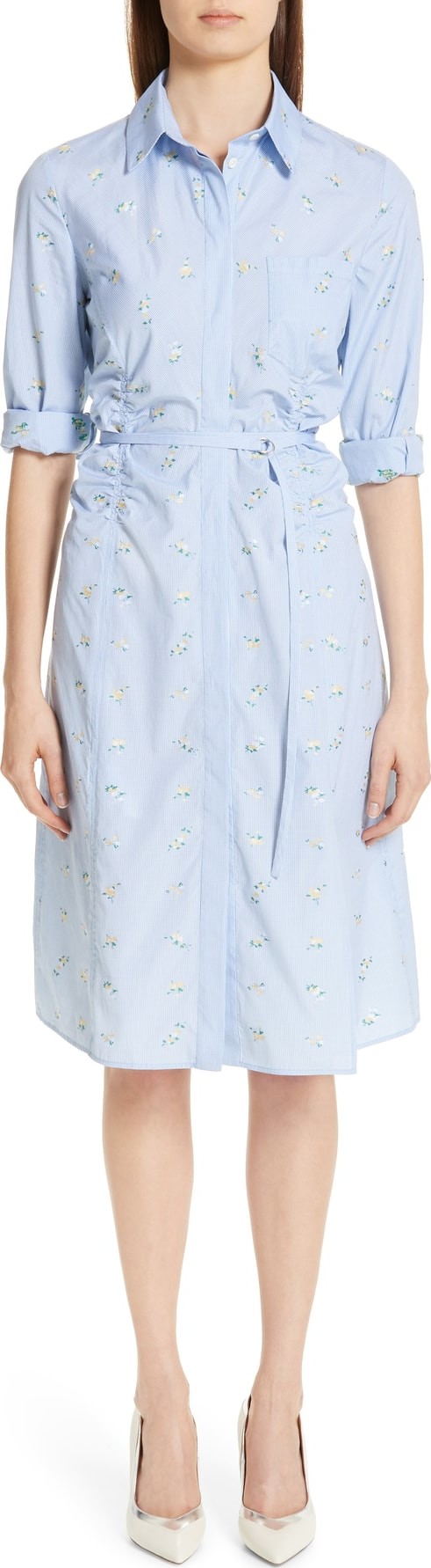 Altuzarra Floral & Gingham Poplin Shirtdress