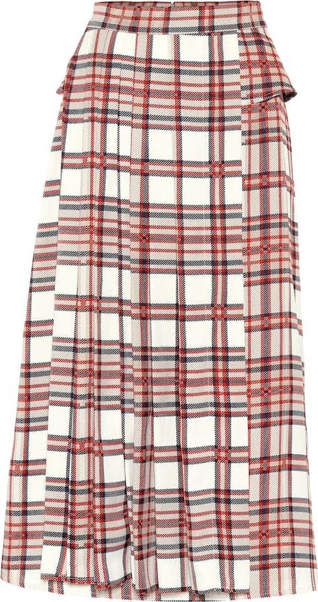 Rokh Checked midi skirt