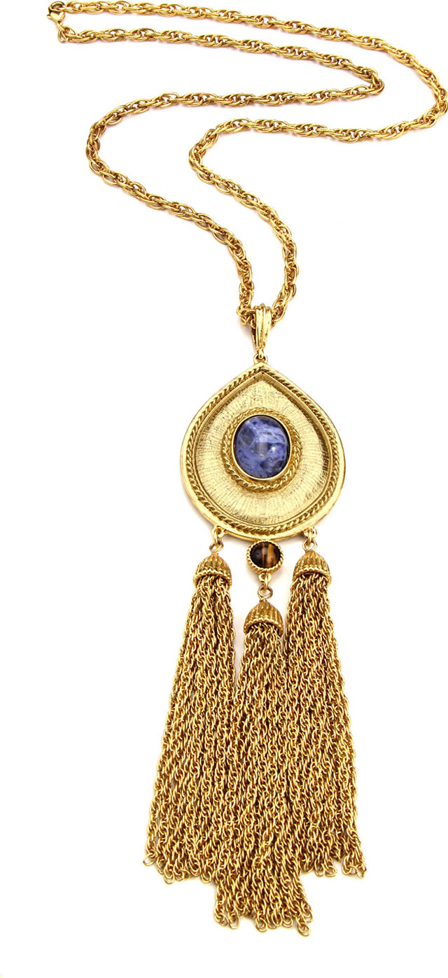 Ben-Amun Triple Tassel Pendant Necklace