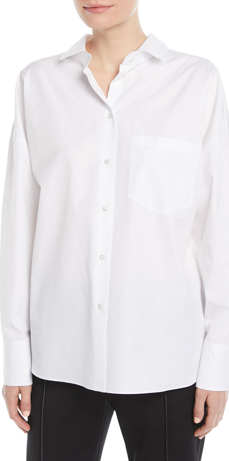 Valentino Cotton Poplin Blouse w/ VLTN Logo Back