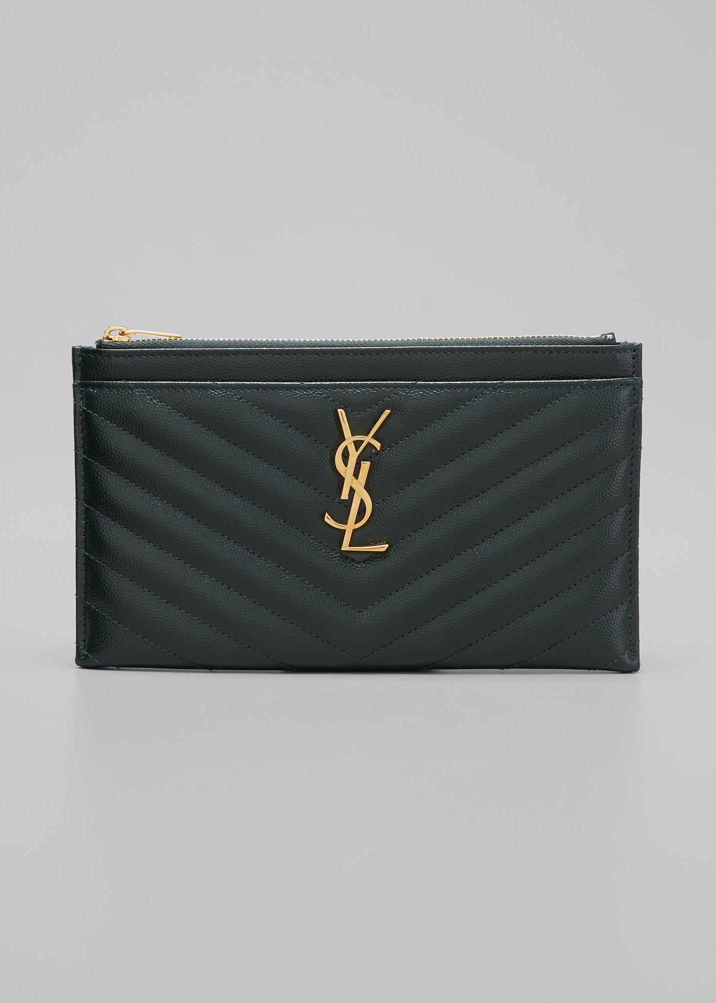 Saint Laurent Monogramme Grain de Poudre Bill Pouch Wallet