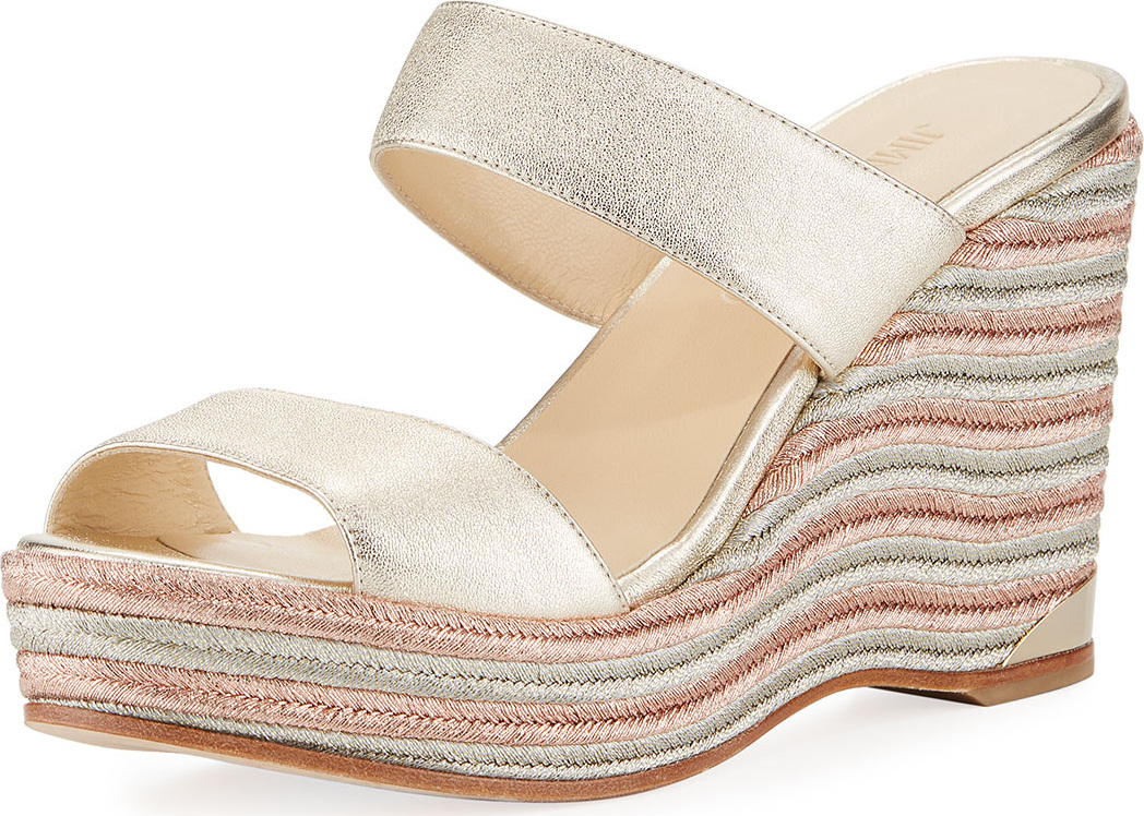 Jimmy Choo Parker Metallic Wedge Platform Sandal