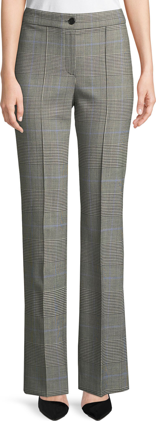 Theory Cardinal Straight-Leg Portland Windowpane Trousers