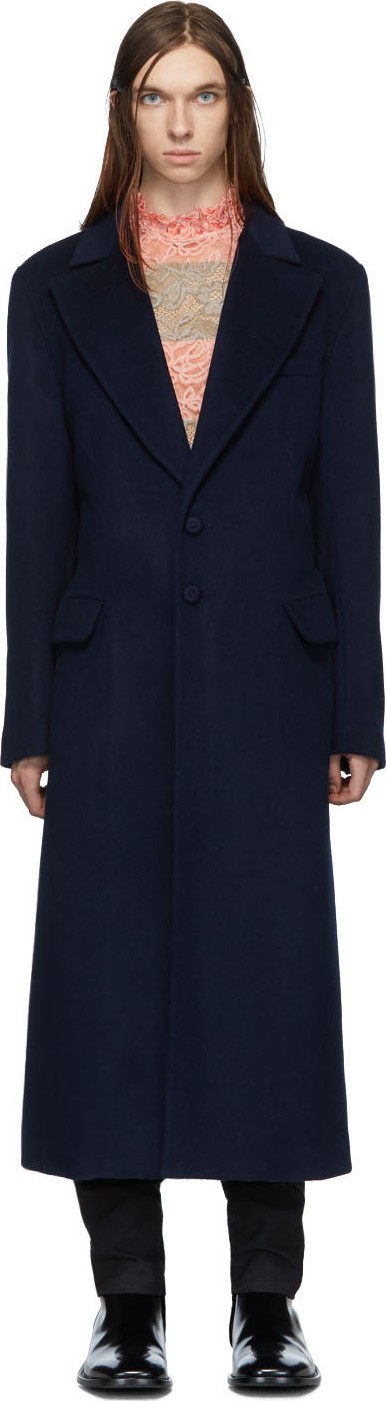 Palomo Spain Blue Felted Coat