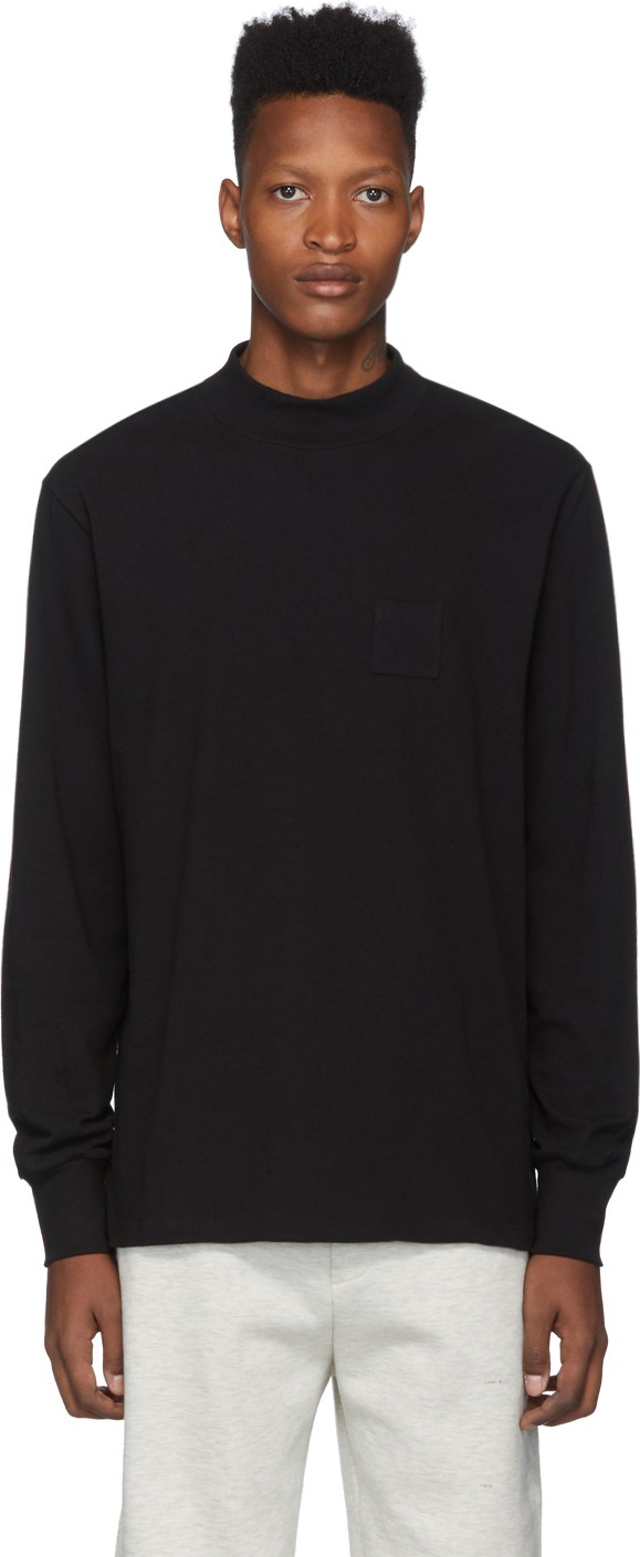 Aimé Leon Dore Black Mock Neck Dimebag Long Sleeve T-Shirt