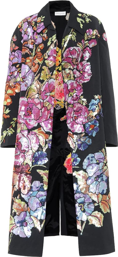 Dries Van Noten Embellished cotton-blend coat