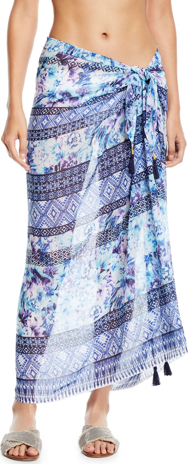 Tommy Bahama Aqua Petals Floral Coverup Pareo