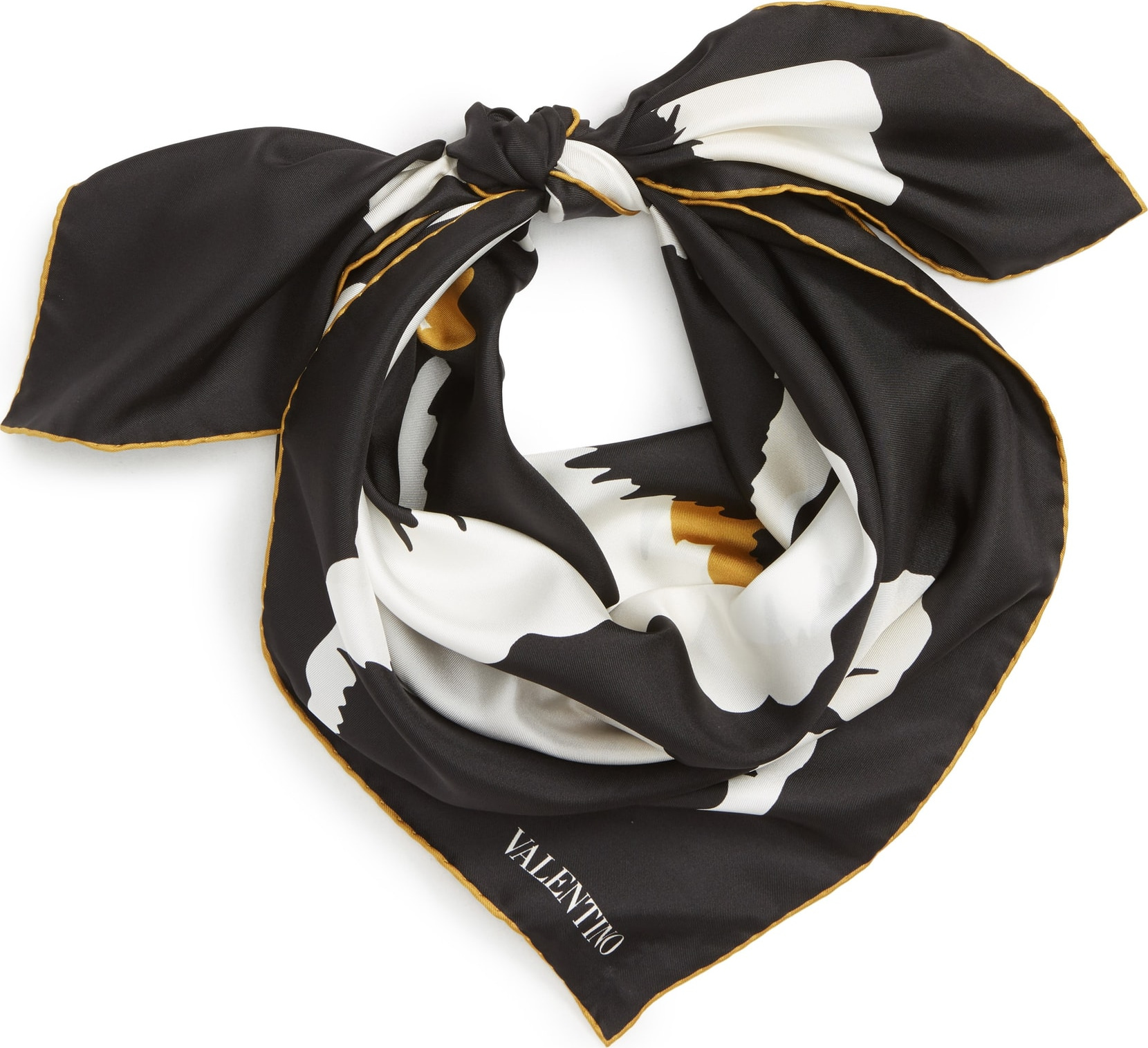 Valentino Pansy Silk Twill Square Scarf