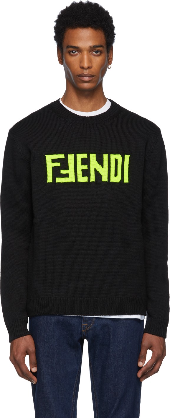 Fendi Black 'F Fendi' Sweater