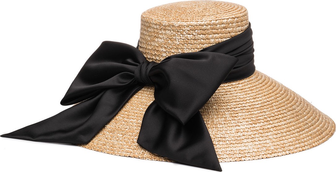 Eugenia Kim Mirabel Textured Straw Sun Hat w/ Satin Bow