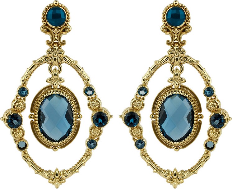Konstantino 18k London Blue Topaz Oval Drop Earrings