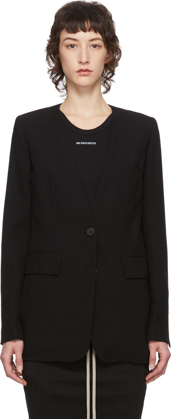 Ann Demeulemeester Black Wool Lightlaine Blazer