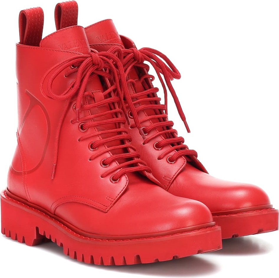 Valentino Valentino Garavani VLOGO leather ankle boots