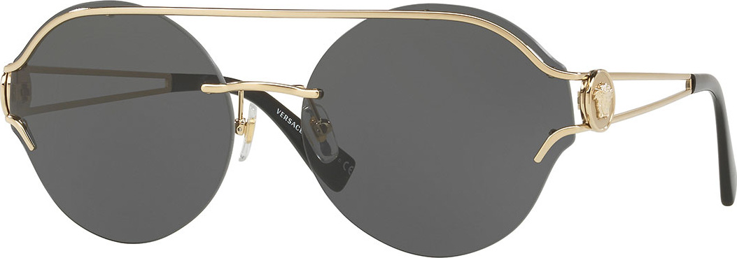 Versace Round Rimless Open-Temple Sunglasses