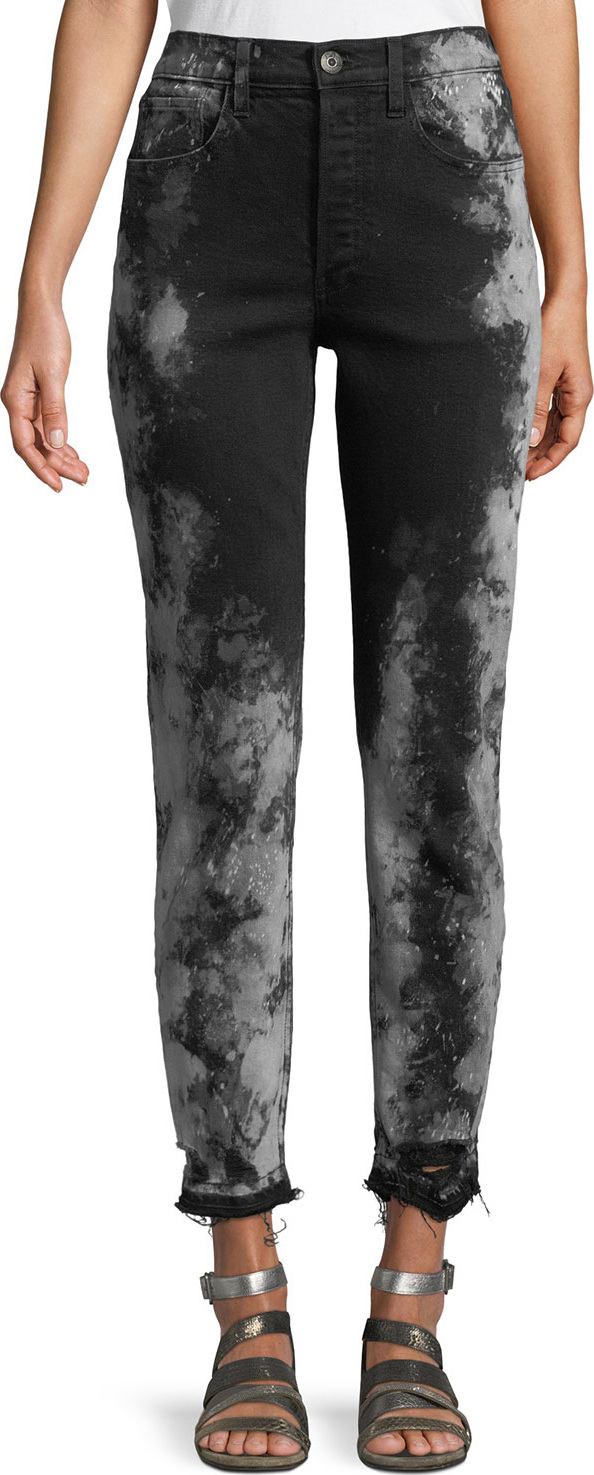 3X1 W3 Higher Ground Cropped Jeans w/ Distressed Hem