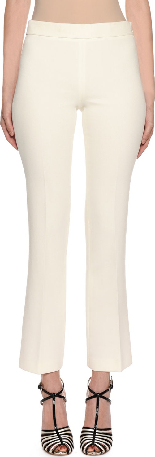 Giambattista Valli Side-Zip Straight-Leg Stretch-Cotton Pants