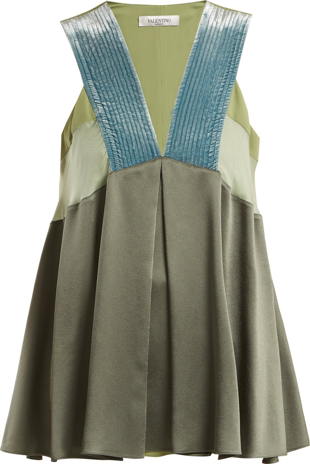 Valentino V-neck colour-block satin top