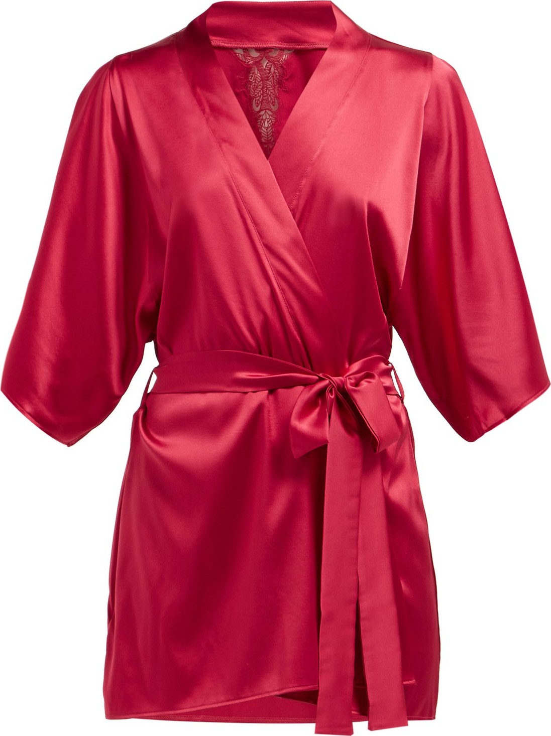 Fleur of England Wallflower lace-insert silk-blend robe