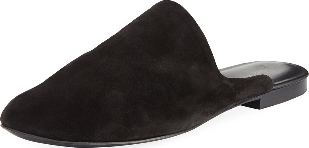 THE ROW Granpa Suede Slipper Mules
