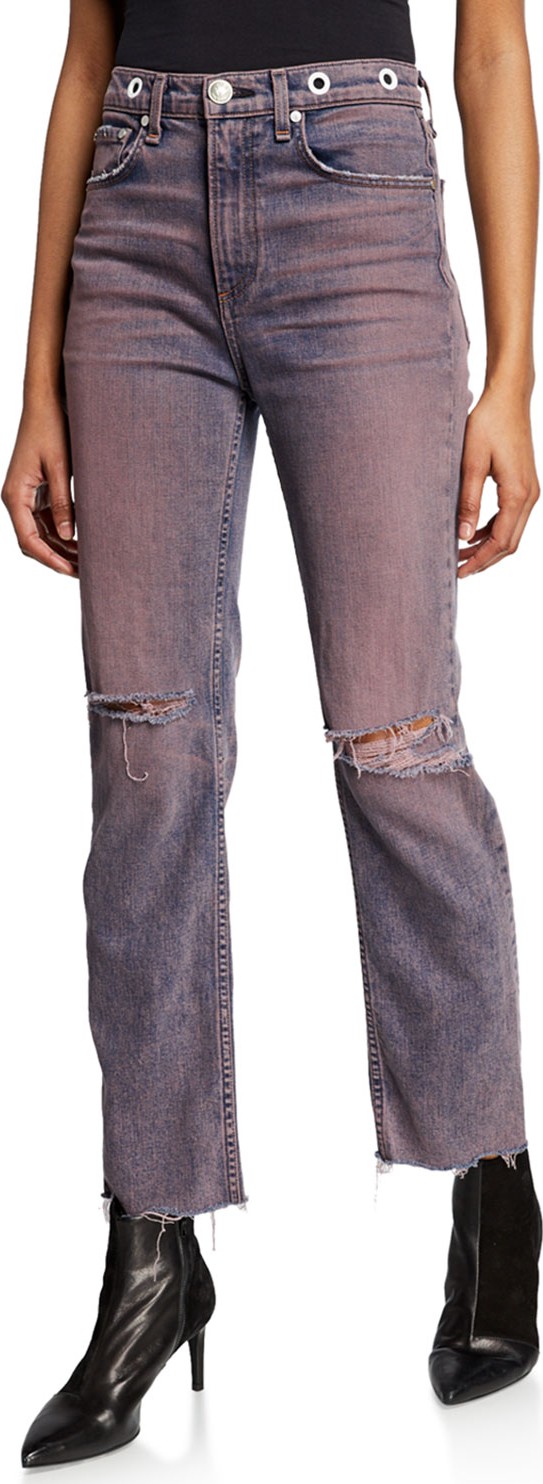 Rag & Bone Maya High-Rise Ankle Straight-Leg Jeans