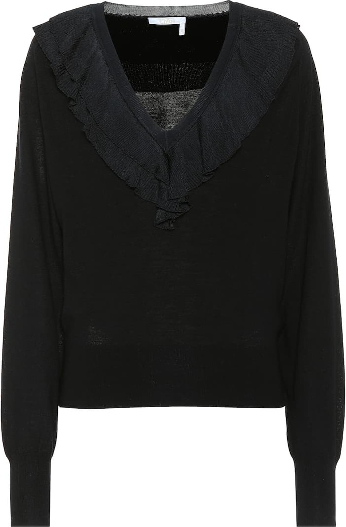 Chloe Ruffled wool sweater