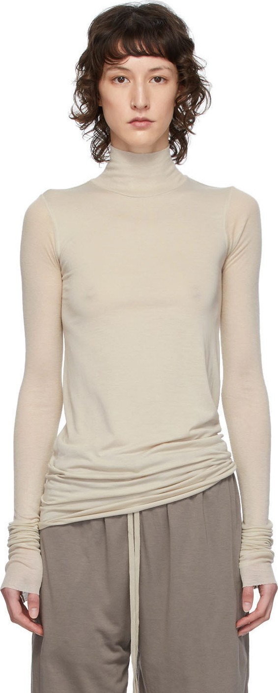 Rick Owens Lilies Grey Heavy Jersey Long Sleeve T-Shirt