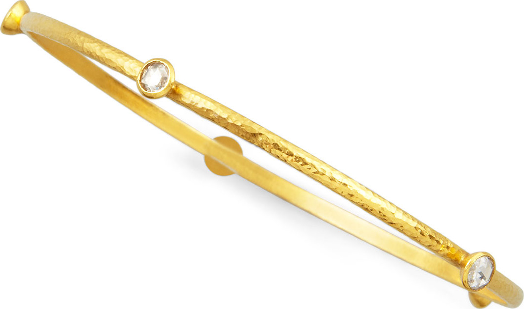 GURHAN Skittle 24k Gold Thin 5-Diamond Bangle