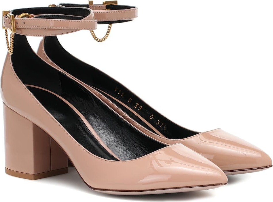 Valentino Valentino Garavani Tiny Chain patent-leather pumps