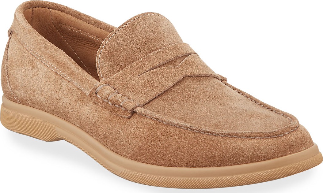 Brunello Cucinelli Men's Suede Penny Loafers