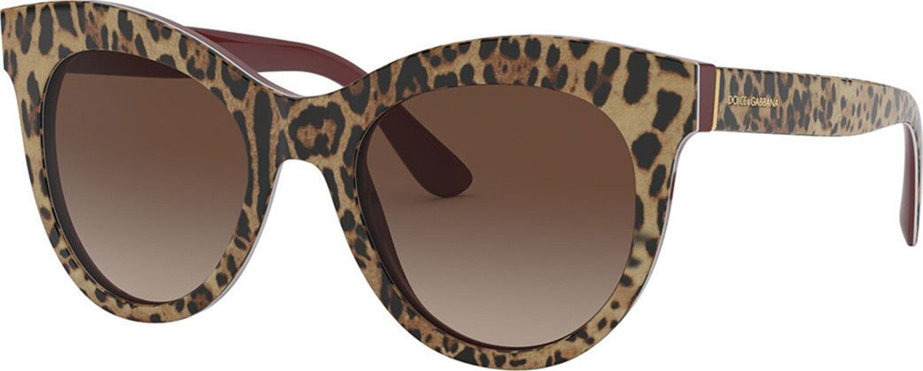 Dolce & Gabbana Oval Gradient Acetate Sunglasses w/ Printed Arms