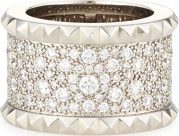 Roberto Coin ROBERTO COIN ROCK & DIAMONDS 18K White Gold Ring, Size 6.5