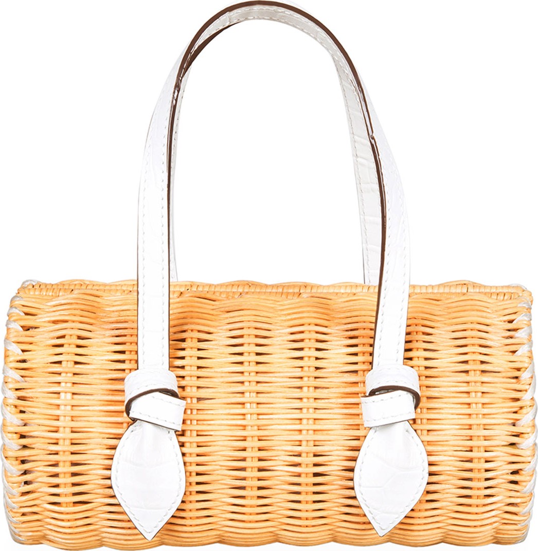 Pamela Munson Rattan Mini Agatha Shoulder Bag