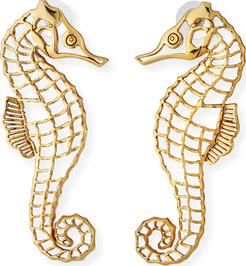 Oscar De La Renta Seahorse Post Earrings