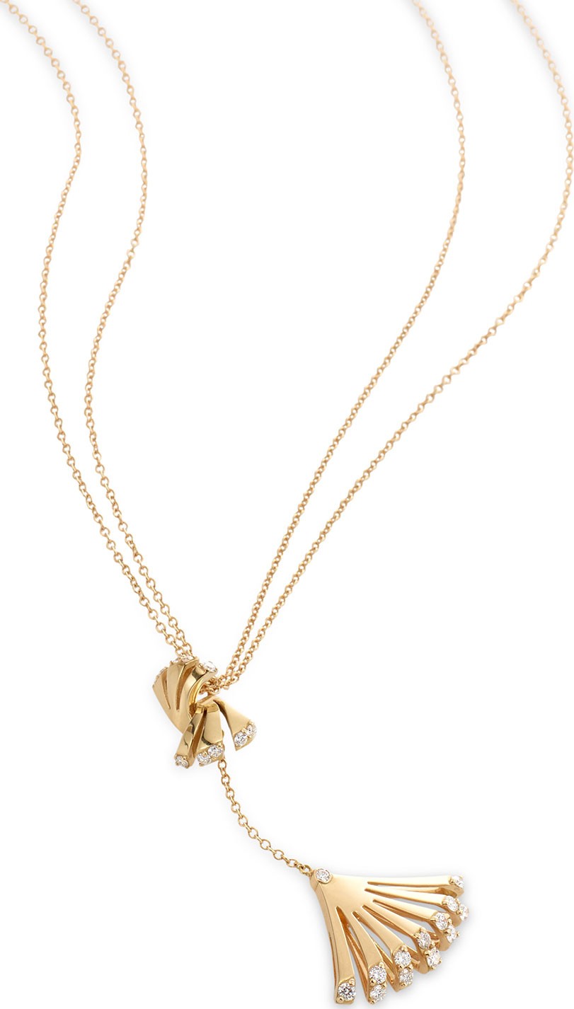 Miseno Ventaglio 18k Gold Diamond Fan Pendant Necklace