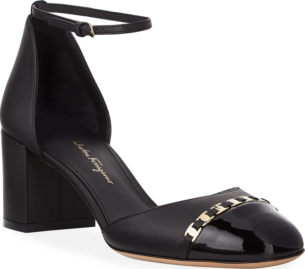 Salvatore Ferragamo Avise Cap-Toe d'Orsay Pumps