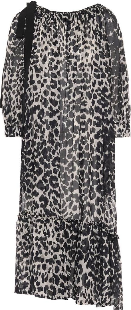 Dries Van Noten Leopard-print cotton midi dress