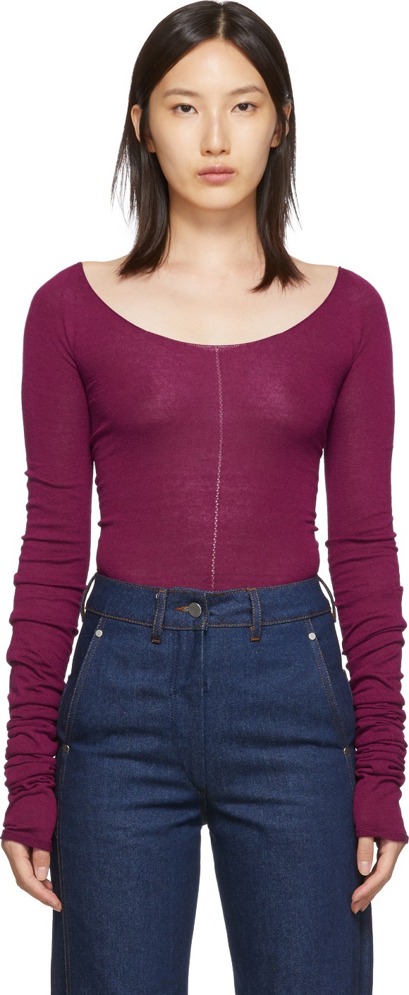 Lemaire Pink Bare Shoulder Second Skin Sweater