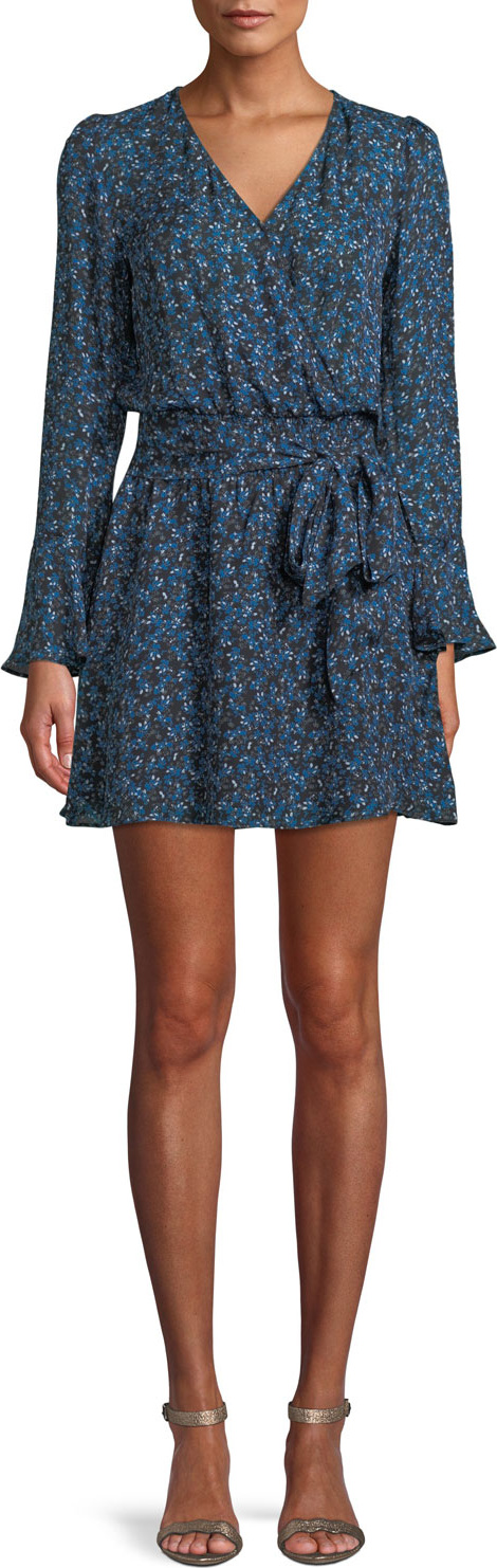 Parker Amanda Floral-Print Silk Tie-Front Dress