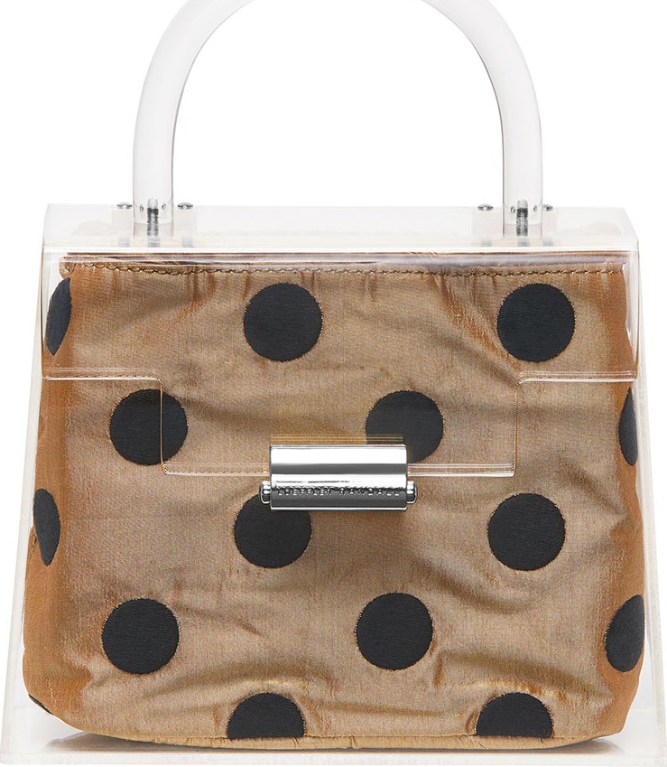 Loeffler Randall Clear Mini Polka-Dot Top Handle Bag