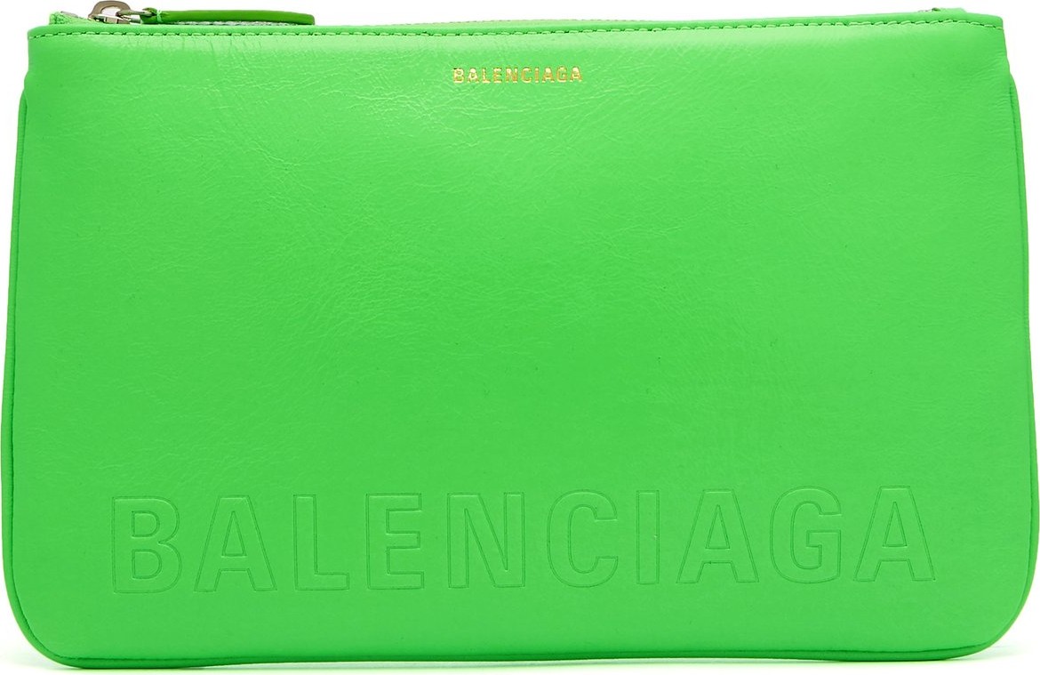 Balenciaga Ville logo-stamped leather pouch