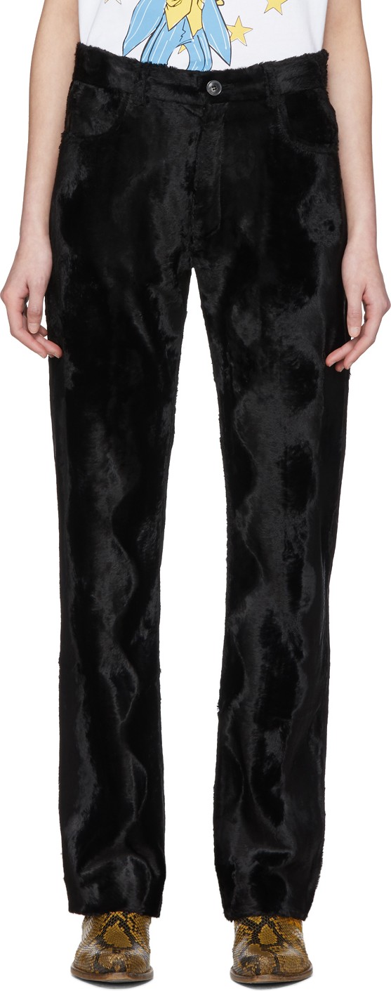 Martine Rose Black Augustus Faux Pony Trousers