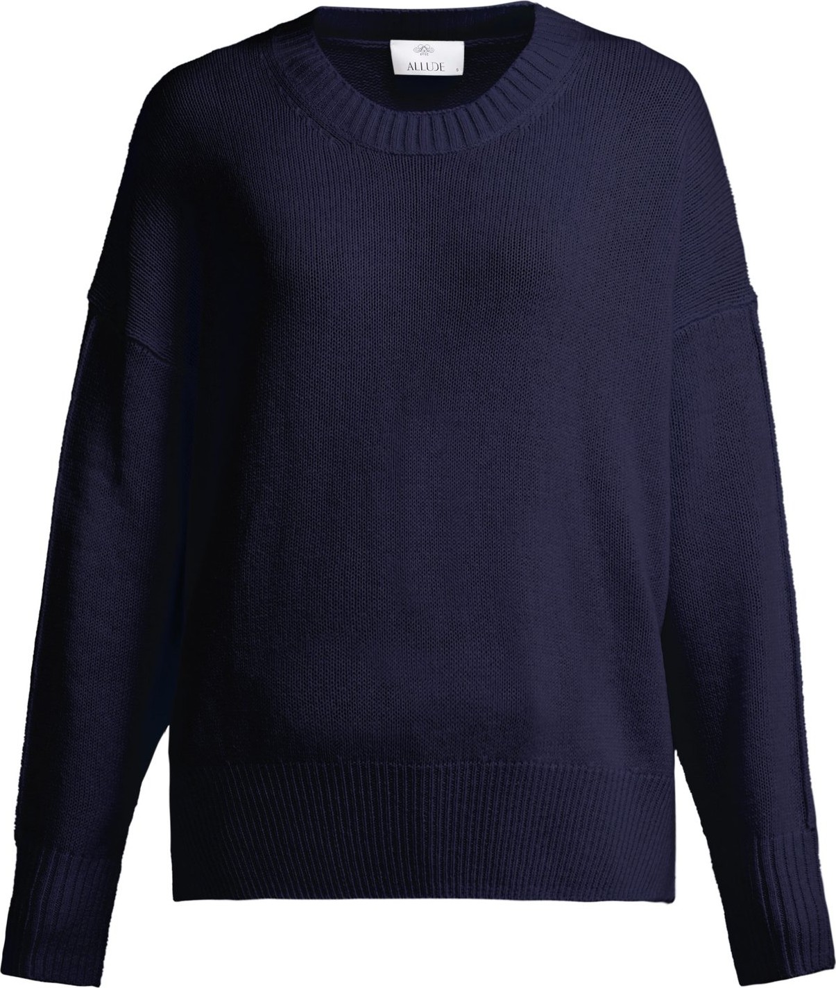 Allude Curved-hem knitted cashmere sweater